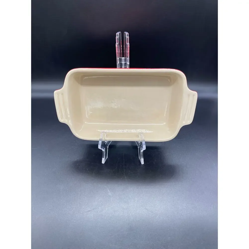 LeCreuset 18-24 Red Rectangular Stoneware Casserole Baking Dish 9
